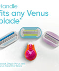 Extra Smooth Travel Razor Kit For Women With Mini Handle Refill And Case, shows compatibility with multiple blade refills