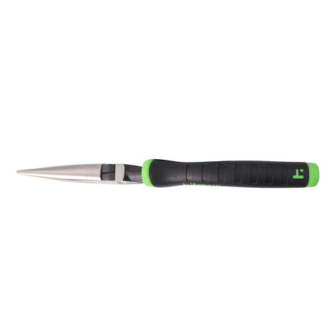 8 Inch Long Nose Pliers With Rubber Grip Handle Black And Green Needle Nose Steel With Laser Hardened Cutting Edge For Sharp Lasting Cuts Non Slip Ergonomic Grips For Pro Jobs And DIY Projects