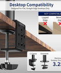 Ultra Flexible Monitor Arm Desk Mount For 13 To 38 Inch Ultrawide And Regular Monitors Up To 32 Inches, C clamp on wooden desk.