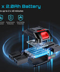 Internal view of 2Ah battery design from Half Inch Cordless Electric Ratchet Wrench Pro Grade with protection features.