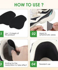 Instructions showing use of 12 Pcs Self-Adhesive Inside Shoe Heel Repair Patches Kit for Sneakers and Mesh Shoes with step-by-step visuals.