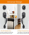 Double Door Lock Set With Dummy Lever Handle Satin Nickel Front Door Hardware showing left and right handed setup