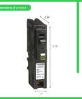 Homeline 15 Amp One Pole Arc Fault Circuit Interrupter CAFI CAFCI 120 Volt AC Breaker With 10kA Breaking Capacity dimensions