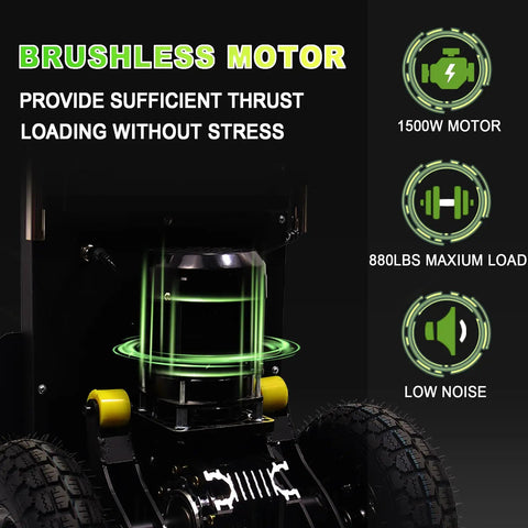 Heavy Duty Electric Stair Climbing Hand Truck With 880 Lb Capacity And Powerful Motor motor close-up showing brushless design and features.