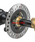 Close-up of Heavy Duty Go Kart Rear Axle Kit, 48V 1000W Electric Drive With 16 Tooth Drive Gear, showing details and dimensions.