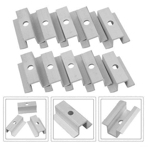 Solid Solar Middle Clamp For PV Panel Frame Height 25 To 50 Mm Aluminum Alloy Erosion Resistant Mounting Bracket Silver Finish 4 Pack