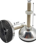 Beefy 4 Inch Adjustable Leveling Feet Set For Furniture, Machinery, Cabinets, And Workbenches, 2 Pack, carbon steel, M10x2.8 Thread