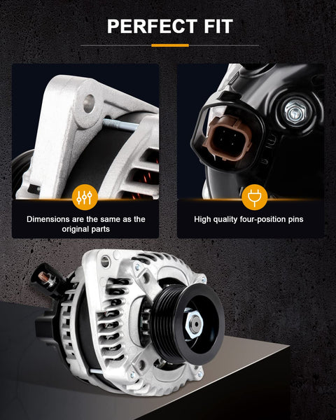 Front view of Beast Mode Alternator Replacement for Honda Odyssey 2008 2010 and Acura TSX TL RL ZDX 2009 2014 Fits OEM 11391 31100 RGW A01 RM Easy Install and Reliable Charging for Daily Driving