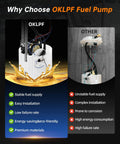 Comparison of OKLPF electric fuel pump module and other type detailing features.
