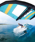 Inflatable Surf Wing For Kitesurfing And Wind Foil, Durable Water Sports Wing For Adults And Beginners soaring above ocean wave