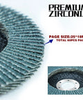 Close-up of Premium Zirconia Flap Disc showing 25x18mm size with focus on abrasive layers.