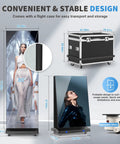 80 Inch Led Digital Signage Seamless Video Wall Featuring Plug And Play Wireless Remote Foldable Gob Panels Built Different Ready To Roll Straight Into Your Next Event Or Venue Showcase Black with flight case.