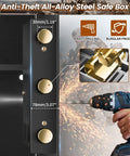 Fireproof Waterproof Home Safe With Digital Keypad And Spare Keys, 3.3 Cu Ft Security Box showing anti-theft alloy steel door detail
