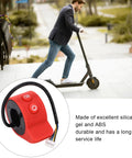 Man riding e-scooter with red Thumb Throttle Accelerator For Electric Scooters, Dope Precision Replacement, ABS Gel Convex Stripes