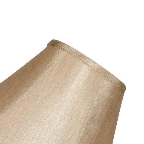 Close-up of the fabric on Gold Bell Lamp Shades Set Of 2 For Table Lamps Traditional Linen Spider Shade With Elegant Gold Fabric 6 In Top