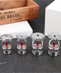 Badass 68 Celsius Fire Sprinkler Head delivering upright or down ceiling mount flexibility for snapping straight to half or three quarter inch DN fifteen DN twenty pipes in commercial sites, shown in various sizes.