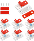 Ultra Thin Stainless Steel Cabinet Magnetic Catch Set Of 6 With Adhesive Drawer Latch Closures and screws, top view