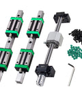 HGR20 300mm Linear Guide Rail Kit With Two 300mm Rails Four Heavy Duty Bearing Blocks AntiReverse SFU1605 300mm Ballscrew Nut Housing BF12 BK12 Coupling For High Precision CNC Motion System, four bearing blocks and screws