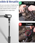 Get That 8-Piece Tap Socket Set Just Right For 1/4 And 3/8 Inch Drive Adapter Tools With Storage Rack To Fix Threads Like A Boss On Hard To Reach Spots Perfect Alloy Kit, alloy tap socket with ratchet in engine repair