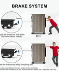 Triharyar Heavy Duty Appliance Rollers with 360 Degree Swivel Wheels demonstrating brake system for safe appliance movement.