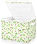 Built Different Foldable Storage Bin With Lid And Handles Collapsible Closet Organizer For Home Bedroom in frog design.