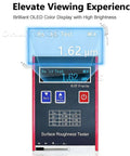 Digital Roughness Tester And Portable Profilometer With 0.01μm Precision LED Display Measuring Ra Rq Rz Rt shown close-up