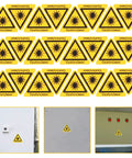 Laser Safety Sticker Caution Sign Lab Grade Adhesive Warning Labels For Industrial Use 0.59 X 0.59 In images on equipment surfaces