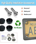 Bubble License Plate Protector With Black Stainless Steel Frame For Motorcycles showing installation accessories.
