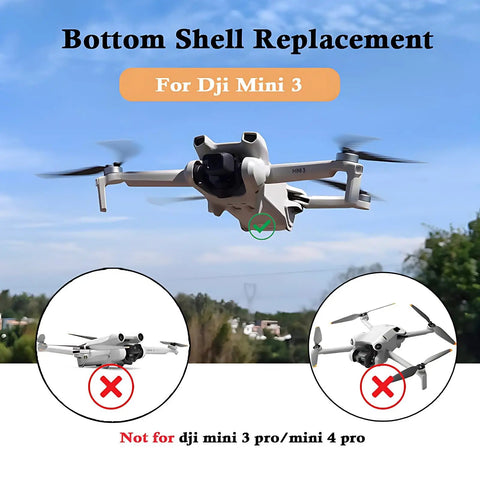 Bottom Shell Replacement For DJI Mini 3 Drone Body Frame in flight, lightweight design for drone body cover replacement