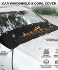 Heavy Duty Windshield Cover For Tesla Cybertruck 2024 Plus All Season Sun Shade And Debris Guard covers windshield blocking leaves.