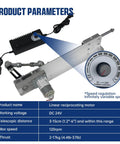 Plug And Play Reciprocating Linear Actuator With 6 Inch Stroke, gear motor, DC24V, with speed control dial detail