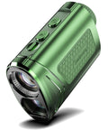 Rugged Golf Rangefinder With Slope And Flag Lock Vibration 7X Magnification For Pin Shots Up To 1300 Yards IP54 Waterproof Dustproof Compact Aluminum CNC Machined Build, green aluminum body