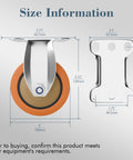 Dimensions of Rigid 4 Inch Stainless Steel Caster Wheel Set Of 2 For Industrial Use shown with size measurements and frame details.