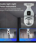 Dead Legit 8MP Dual Lens Wifi Ip Security Camera With E27 Bulb Mount, showing night vision modes in a modern indoor setting.