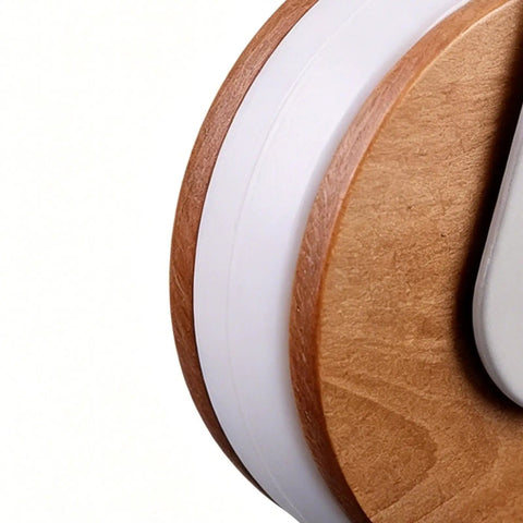 Heavy Duty Casters 4 Pieces M8 Threaded Heavy Duty Silent Replacements close-up view of caster wheel, showing wood detail and design.