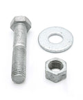 Half Inch By Thirteen Thread Hex Bolt Kit For Exterior Use With Nuts And Washers Hot Dipped Galvanized For Heavy Duty Outdoor Projects