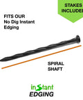Spiral shaft edging stake for Brown 20 Foot No Dig Yard Edging Kit For Landscaping And Flower Beds 2 Inch High with 18 Edging Stakes Easy Install