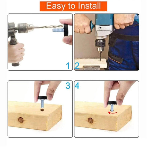 Installation process of Adjustable Threaded Chair Feet Floor Protectors 50 Pack With Silent Damping No Slip Base Pads