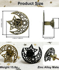 Top Shelf Hollow Moon And Star Cabinet Knobs Combined With Threaded Drawer Pulls For Instant Home Upgrade Plus Straight Up Slick Geometric Decor Hardware Set, zinc alloy, 5cm and 4.8cm sizes