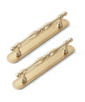 Champagne Bronze Cabinet Pulls With Backplates, 2 Pack, 5 Inch Center to Center, Slick Hidden Mount That Conceals Old Holes and Wood Scars