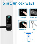 Smart Door Lock With Fingerprint Code Fob Phone Or Key Entry Auto Lock Works With Alexa And Google Home All In One Keyless Entry