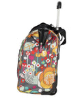 Underseat Rolling Carry On Bag With Pattern Design, Wheeled Cabin Tote For Easy Travel, Durable Polyester Build, Floral Side View