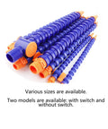 Flexible Lathe Coolant Tube Kit For CNC Machines, 4-Piece ABS Adjustable Water Cooling Hose Set with blue and orange fittings
