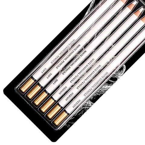 Six Piece Sketching Pencils Set for Drawing, Pro Grade Graphite Leads for Artists and Students, Charcoal Pencils for Shading