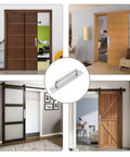 2 Pack Sliding Barn Door Handle With Plate on various sliding doors, 128mm center hole distance, 5 inch center, silver finish