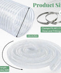 30 Ft Long 6 Inch PVC Dust Collection Hose Flexible Puncture Resistant Vacuum Hose With 8 Stainless Steel Clamps For Industrial And Home Use Clear Dust Extraction Hose For Secure Fittings