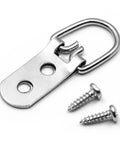 Ultra Heavy Duty D Ring Picture Hangers Bulk Pack Of 100 With Screws Two Hole Design Supports Up To Forty Pounds Wide One Inch D Rings