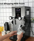 Barista Grade Four In One Commercial Milk Frother 2500W 110V with steam frothing and LED display on kitchen counter
