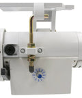 Industrial Sewing Machine Servo Motor 550W 110V High Torque for Heavy Duty No Frills Stitching in white finish, side view.
