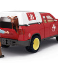 Farm Vet Playset With 29 Piece Veterinarian Figures Truck Cow Figurine And Accessories Kid Friendly 3 Plus Realistic Vet Hospital Role Play On The Farm For Fun featuring a red truck with cow and vet figure.